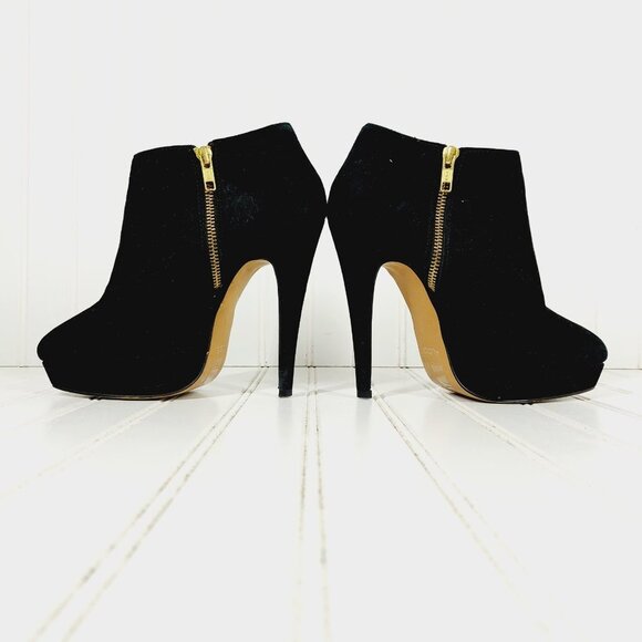 Aldo Suede Side Zip Platform Stilletto Heels Ankle  Booties  A22 - Picture 7 of 13